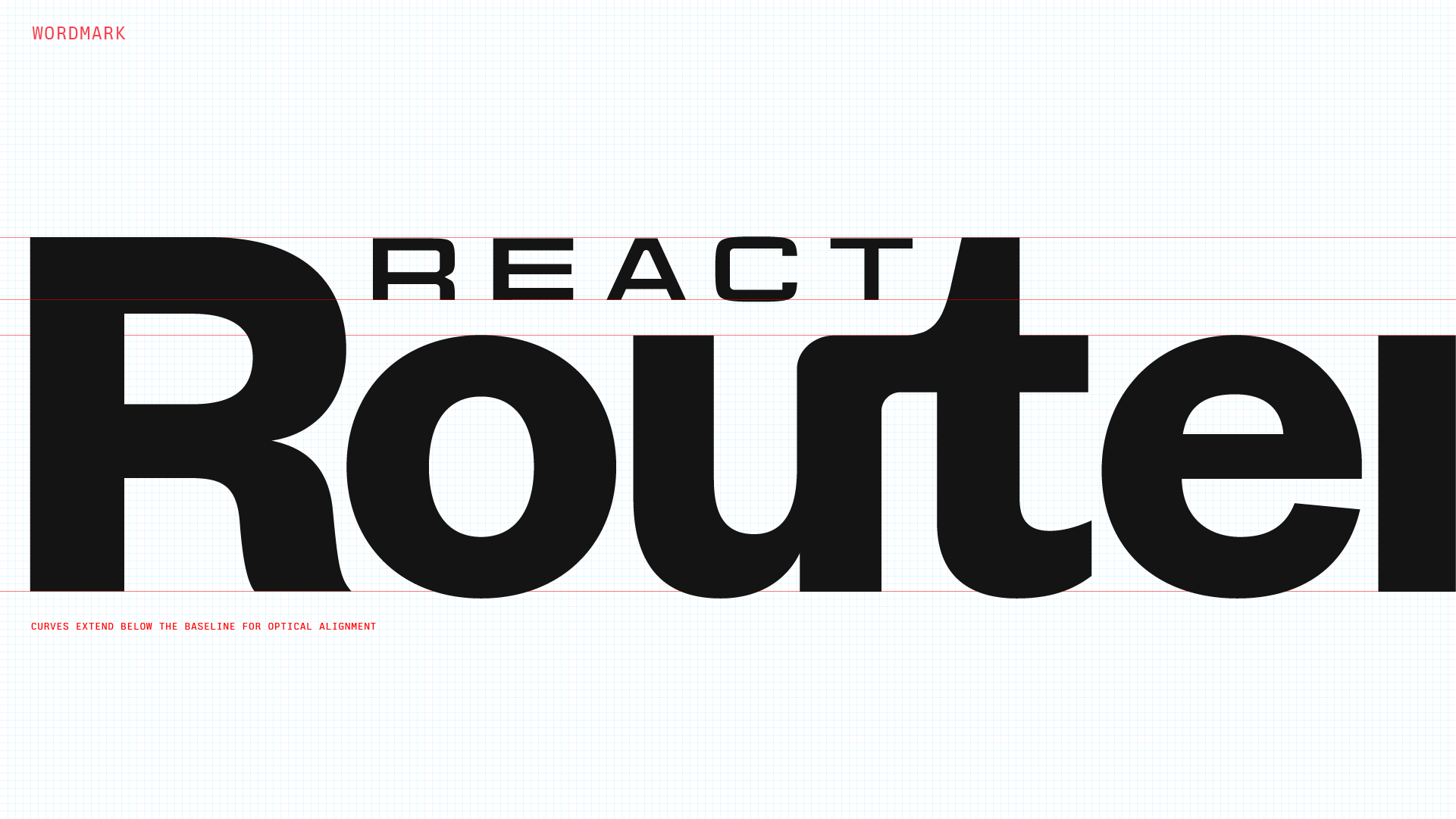 A closeup of the React Router wordmark showing the custom ligature